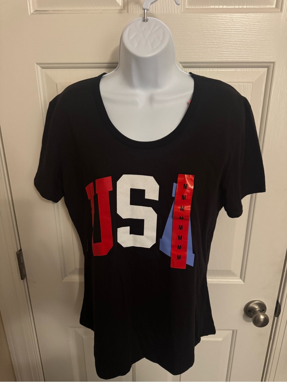 GENERAL STANDARD WOMEN'S USA PATRIOTIC AMERICA GRAPHIC T-SHIRT BLACK MEDIUM NWT
